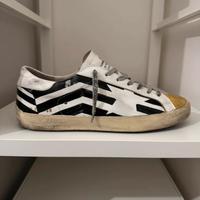 Golden Goose - Super-star White Flag in pelle