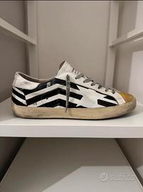 Golden Goose - Super-star White Flag in pelle