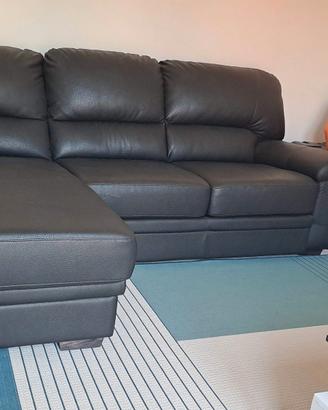 Divano Letto ad angolo Similpelle Nero