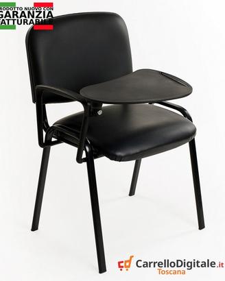 Sedie riunione ecopelle nera + Ribaltina scrittoio