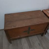 Panca antica restaurata in legno 80x52x42