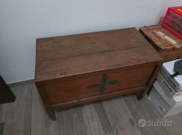 Panca antica restaurata in legno 80x52x42