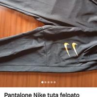 original nike pantalone  felpato  swoosh nero oro