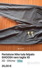 original nike pantalone  felpato  swoosh nero oro