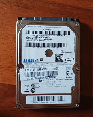 hard disk interno da notebook 2,5" SATA Samsung