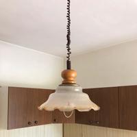 Lampadario in vetro ondulato murano