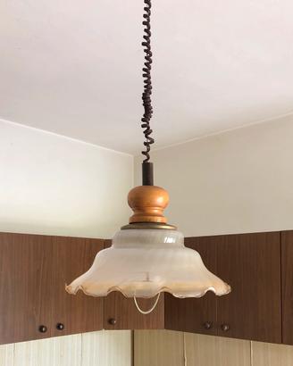 Lampadario in vetro ondulato murano