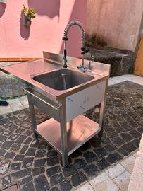 Lavabo in acciaio inox