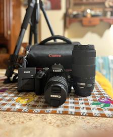Canon EOS 2000D + 2 obiettivi Canon + accessori
