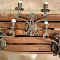 Lampada da parete a due luci in ottone