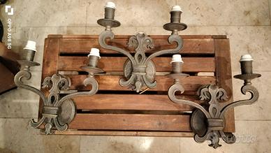 Lampada da parete a due luci in ottone