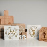 Set sottobicchieri natalizi legno e tagliere