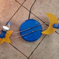 plafoniera Sole Luna 4 faretti blu gialla