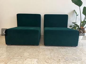 Poltrone componibili verde velluto
