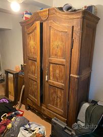 Armadio antico legno intarsiato Luigi XVI