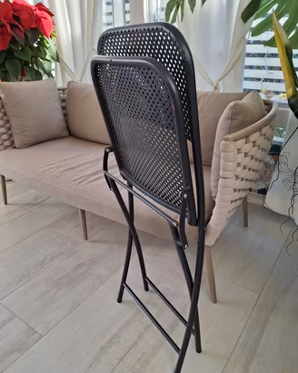 8 Sedie pieghevoli in metallo 