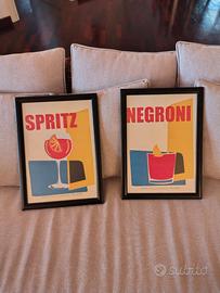 Poster spritz e Negroni da acquistare anche singol