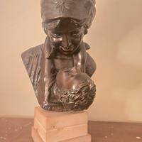 statua bronzo con base marmo