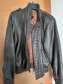 giubbotto di pelle marrone uomo taglia 52