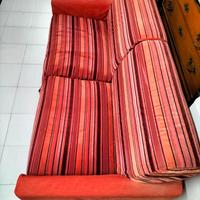Divano letto 2 posti tessuto rosso