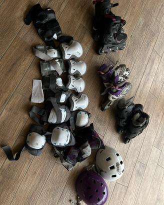 Kit pattini roller uomo donna bambino