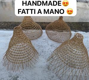 Paralumi in vimini intrecciati a mano
