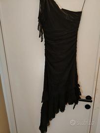 Abito elegante monospalla nero