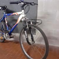 Bicicletta mountain bike con portapacchi anteriore