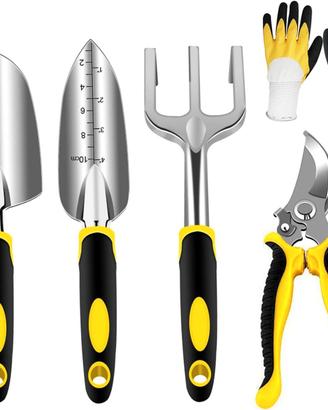 Set Attrezzi da Giardino 5 Pezzi Durevole Allumini