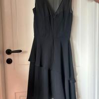 Vestito nero da festa della swing con zip