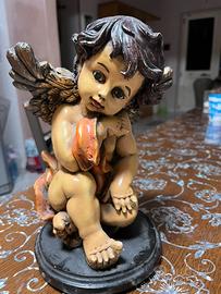 Statuetta angelo putto decorativa in resina