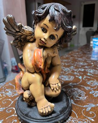 Statuetta angelo putto decorativa in resina