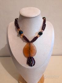 Collana di granato artigianale pezzo unico