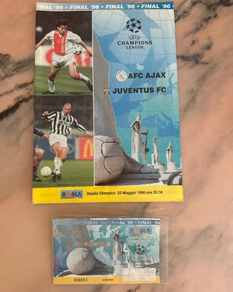 Biglietto e programma finale champions 1996