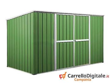 Casetta giardino in Acciaio 345x186 verde chiaro