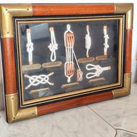 Quadro teca con nodi marinari 36x26