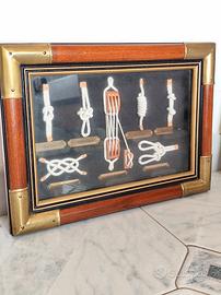 Quadro teca con nodi marinari 36x26