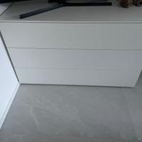 Comò moderno bianco – 3 cassetti capienti