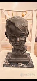 Statua bambino bronzo G. Inghilleri ‘900 firmata