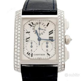 Cartier Tank Francaise Chrono Oro Bianco Diamond