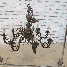 Lampadario ottone 8 bracci