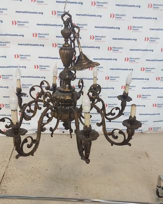 Lampadario ottone 8 bracci