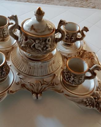 Servizio caffè vintage Capodimonte - "Putti e Ange