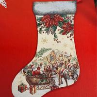 Calza di Natale decorativa stile classico vintage