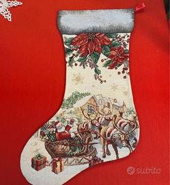 Calza di Natale decorativa stile classico vintage