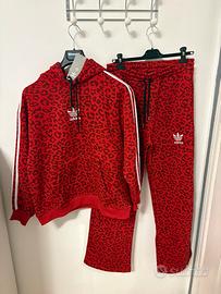 Completo Adidas Donna M Rosso Fantasia Leopardata