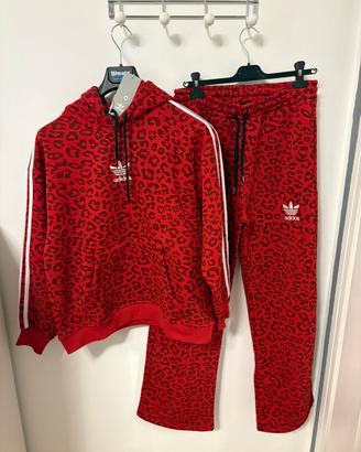 Completo Adidas Donna M Rosso Fantasia Leopardata