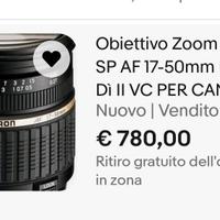 ZOOM OBIETTIVO TAMRON 17-50 VC F 2.8 CANON EF EF-S