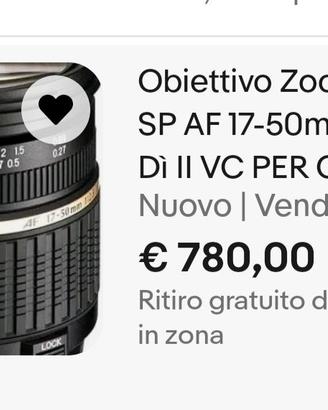 ZOOM OBIETTIVO TAMRON 17-50 VC F 2.8 CANON EF EF-S