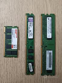 Ram per notebook e pc fisso